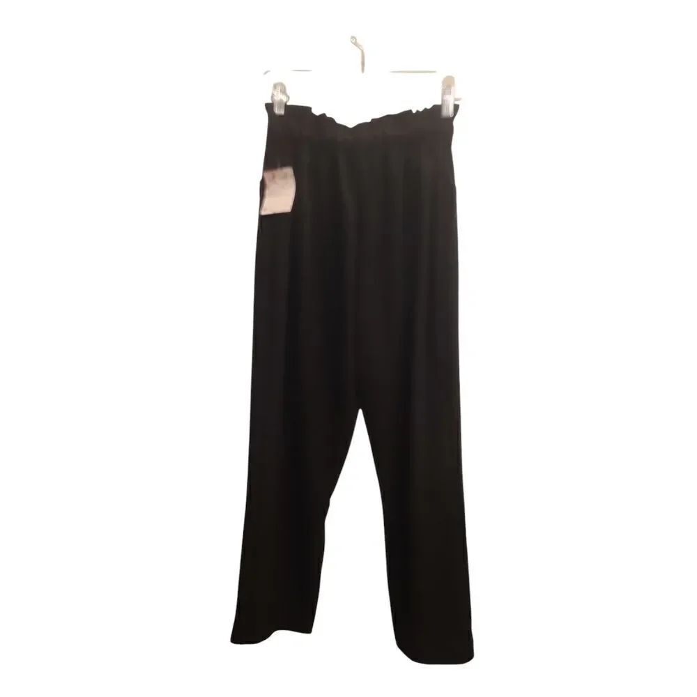 Jenna Rose sz S dressy black elastic  back pants, pockets front buttons